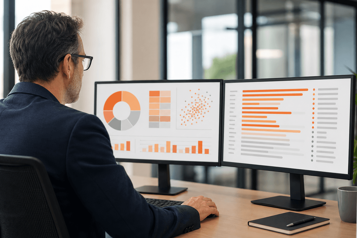 Revenue analyst comparing payer behavior and claim payment probability trends