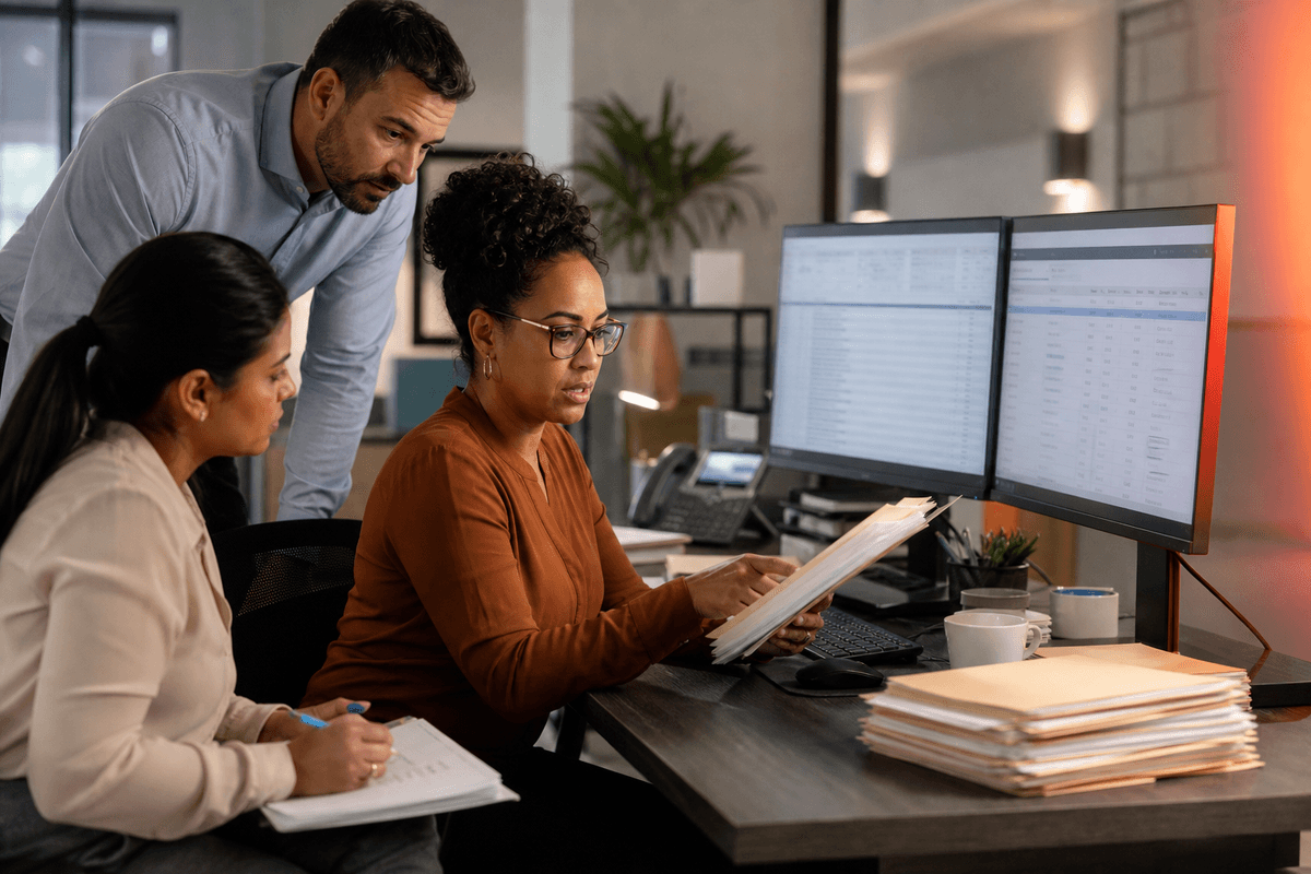 Billing specialists prioritizing AR follow-up, claims, and payer queues