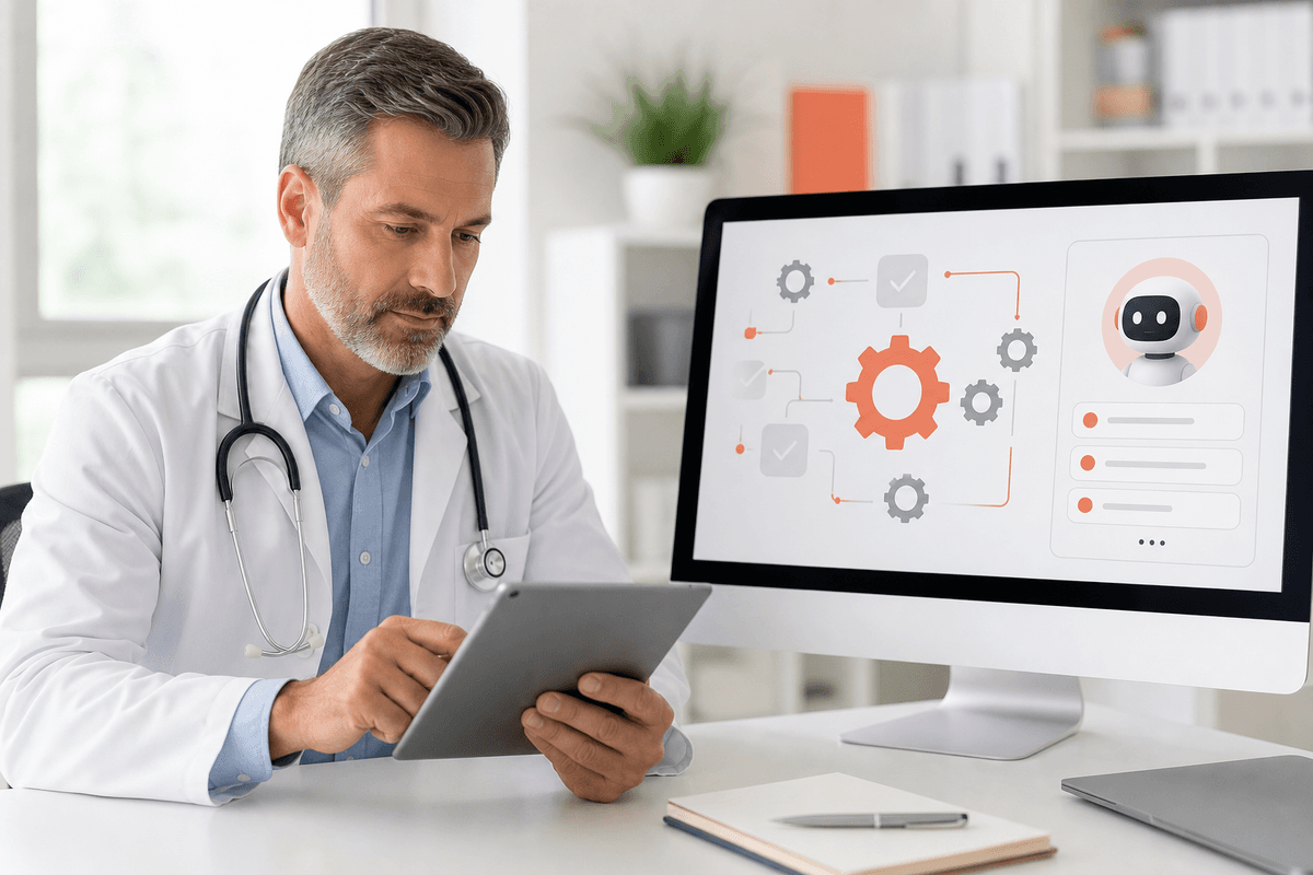 Automation and AI-assisted workflows on a healthcare technology platform